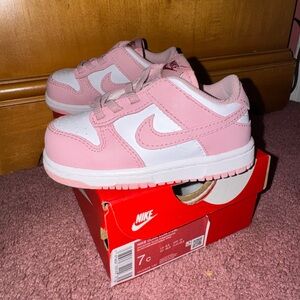 Nike Kids Pink and White Sneakers
